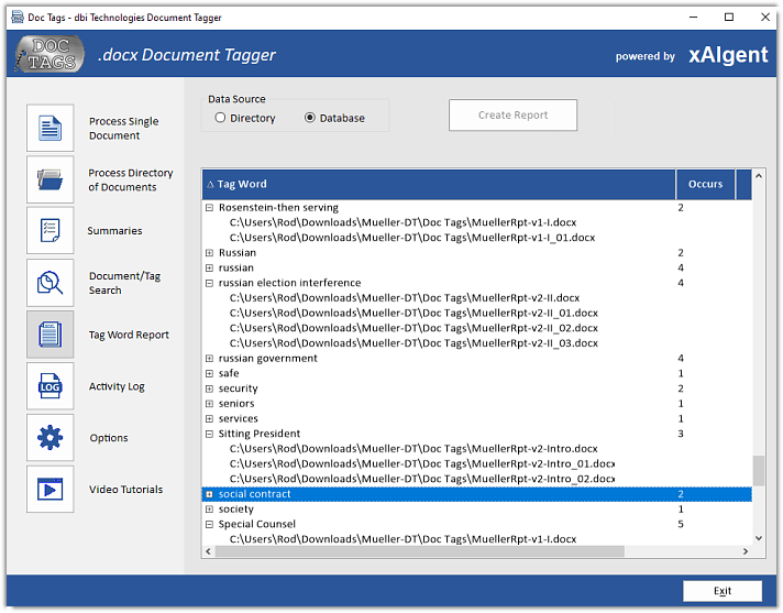 Doc-Tags - Reporting Documents by Key Word